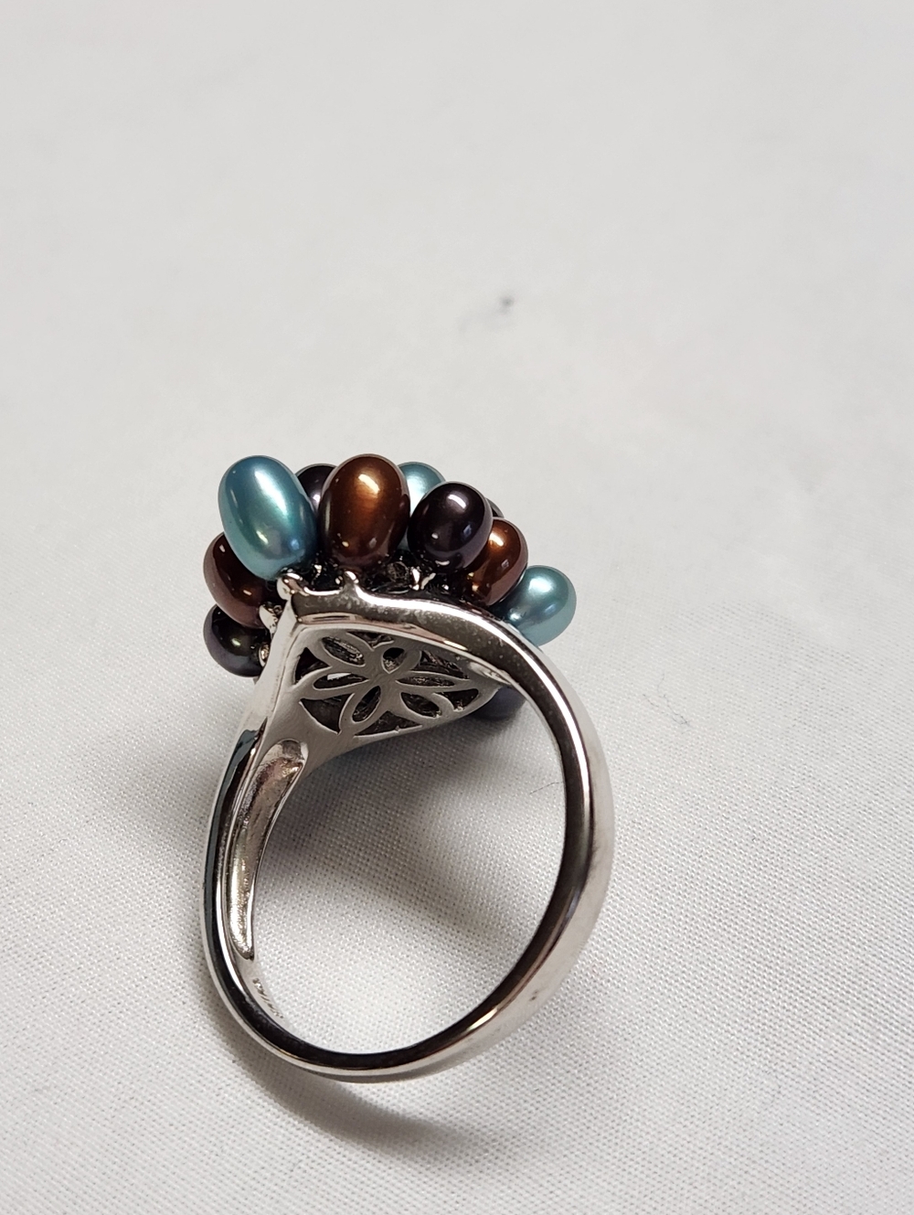 HONORA Pearl Sterling Silver Ring in Blues And Browns SIZE 9 - Picture 7 of 14